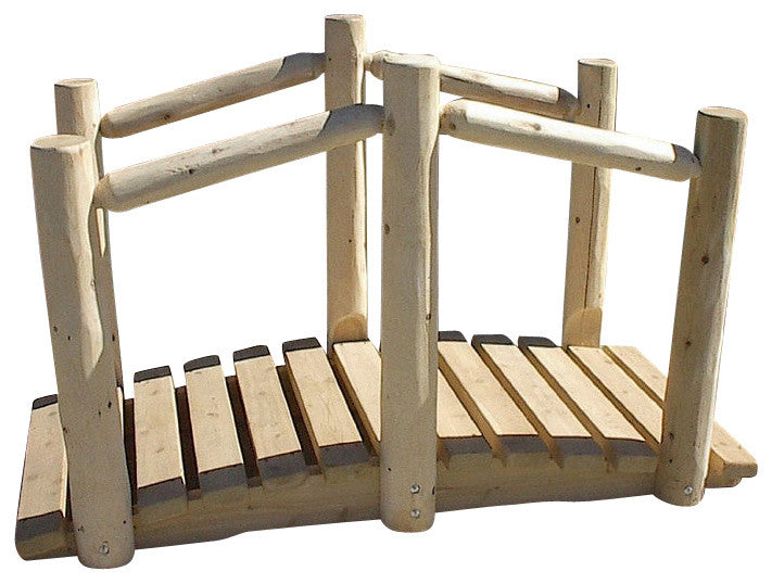 Rustic White Cedar Log Bridge, 6 Foot