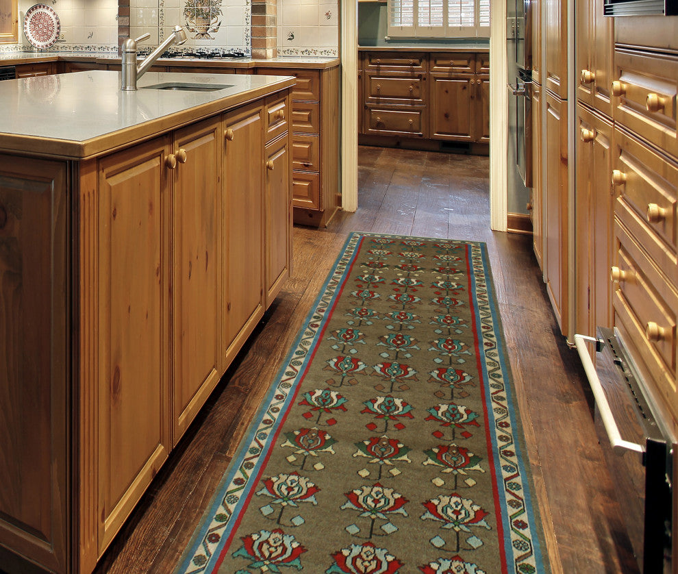 Fine Vintage Distressed Nazmiye Brown Runner