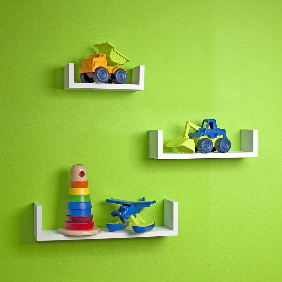 Danya B. Laminated Floating "U" Shelves (Set of 3), White