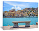 "Seafront Bench in Port Santo Stefano" Seashore Wall Art, 40"x30"