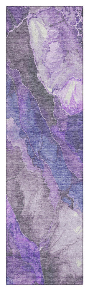 Machine Washable Indoor/Outdoor Chantille ACN1864 Violet 2'3" x 7'6" Runner Rug