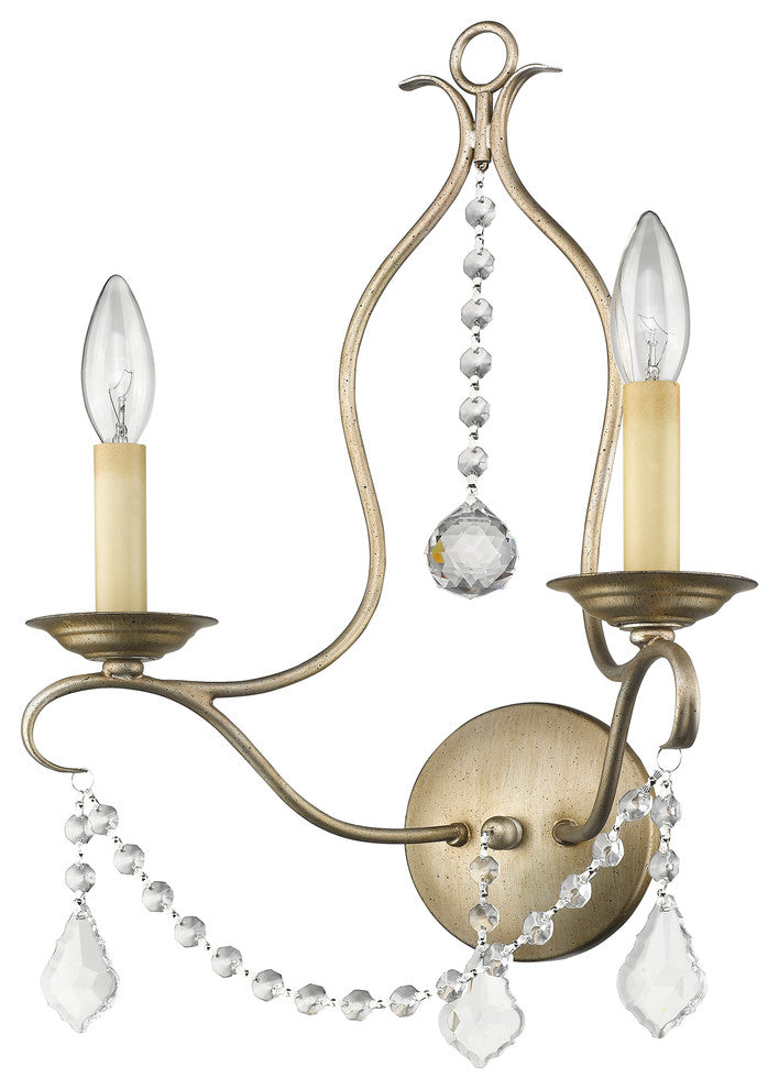 Livex Lighting 2 Light Antique Silver Leaf Wall Sconce - 6422-73