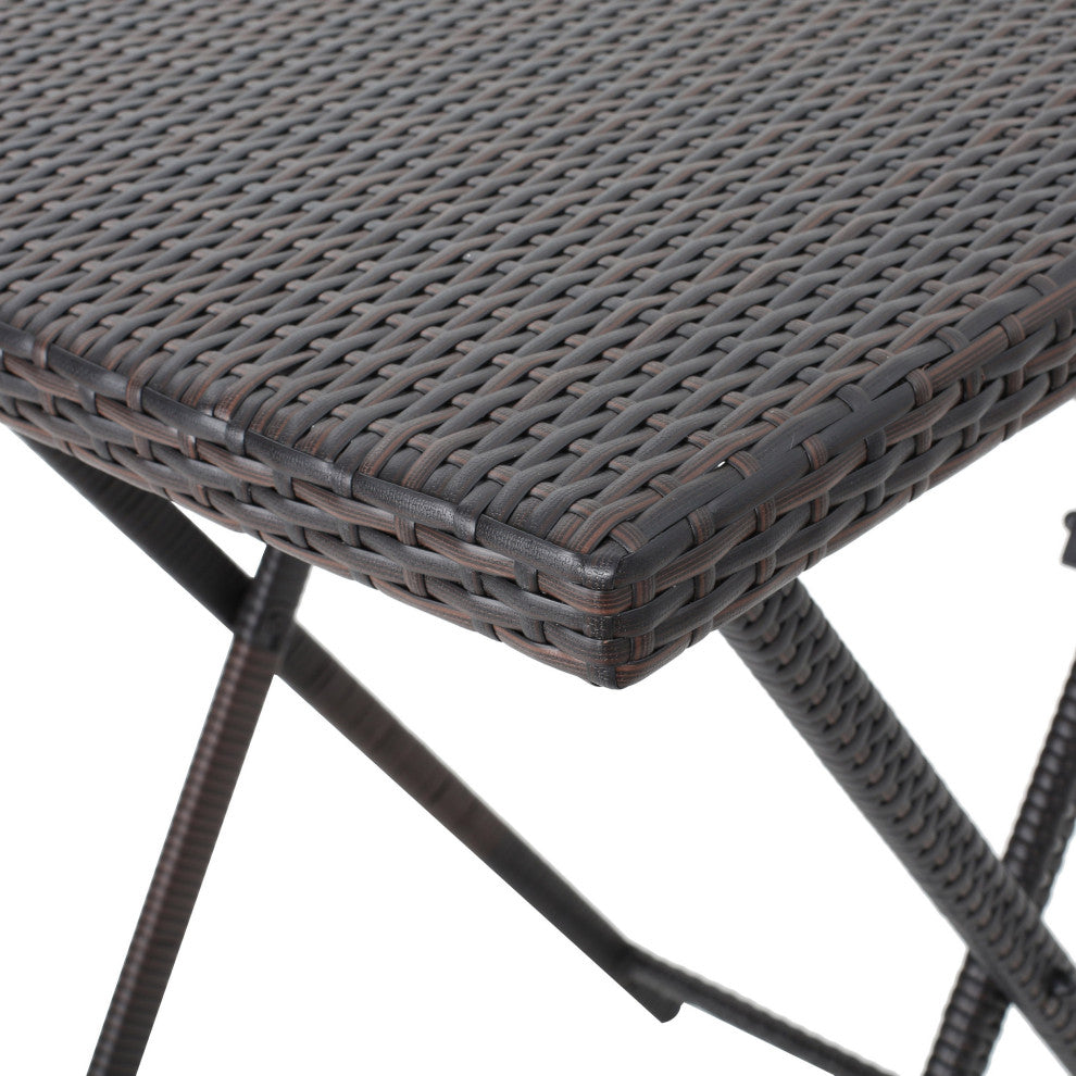 GDF Studio Marinelli Outdoor Multibrown Wicker Bar Table
