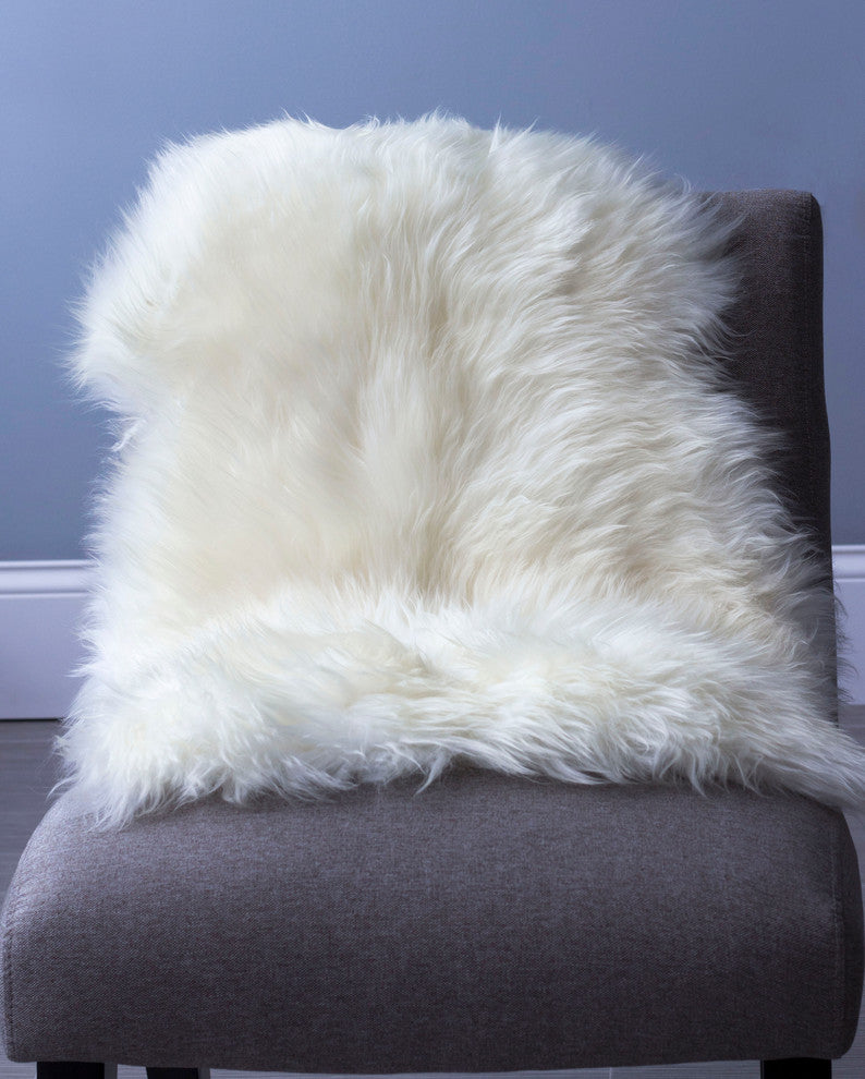 Genuine Sheepskin Rug, Ivory, Single Pelt