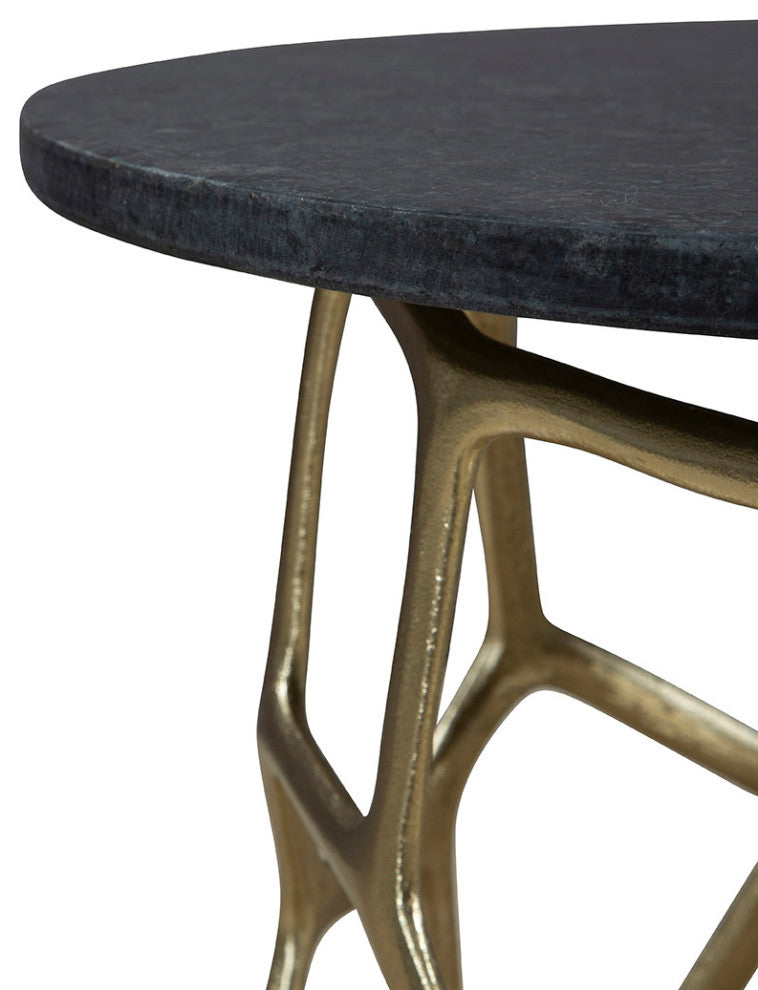 Short Ariel Aluminum End Table, Gold