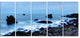 "Rocky Coast Near Raykjanes" Seashore Canvas Art, 60"x28", 5-Panels