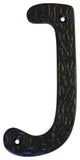 RCH Hardware Iron Vintage Classic House Letter, 6", Black, J