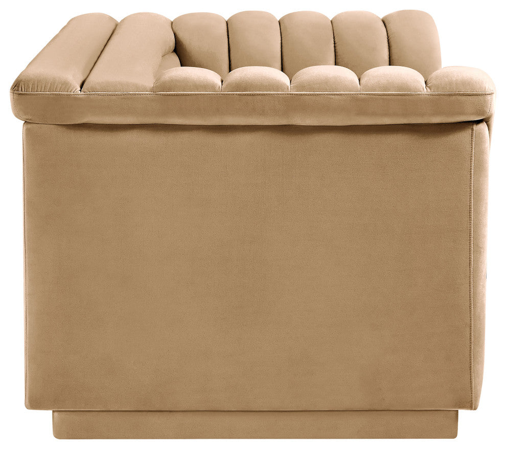 Cascade Upholstered Set, Camel, Velvet, Loveseat