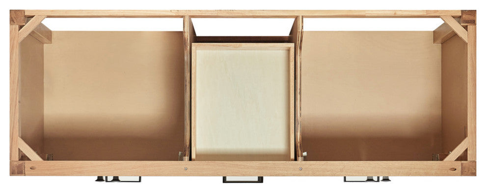 Cambridge 60" Double Bath Vanity With Italian Carrara Marble Top, Oak