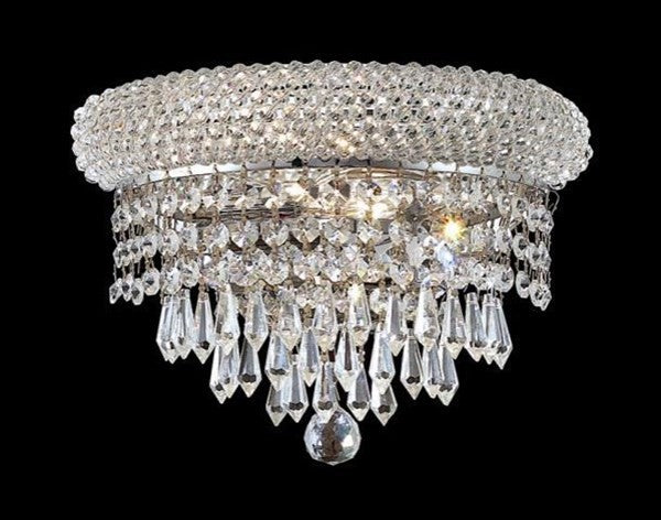 Elegant Primo Wall Sconce, Chrome Finish With Royal Cut Crystal