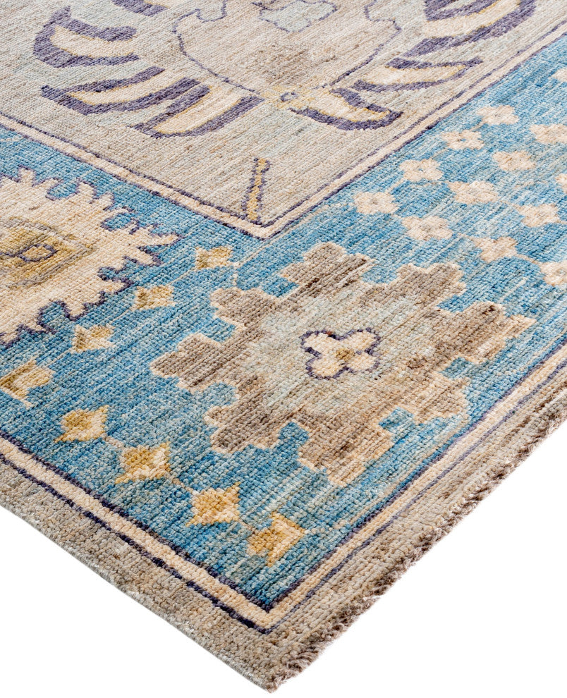 Oushak One-of-a-Kind Hand-Knotted Area Rug Light Gray, 9'0" x 11'7"