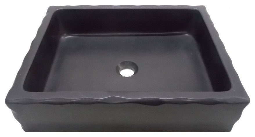 Eden Bath EB_S037LS-H Antique Rectangular Vessel Sink In Honed Lava Stone