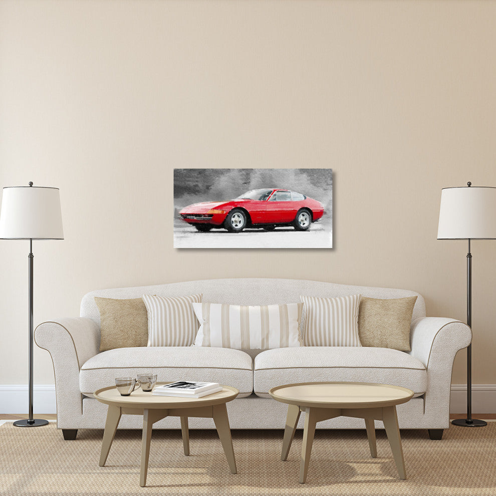"1968 Ferrari 365 GTB4 Daytona Watercolor" Fine Art Print