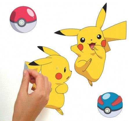 Pokemon Pikachu Peel and Stick Wall Decals, 12-Piece