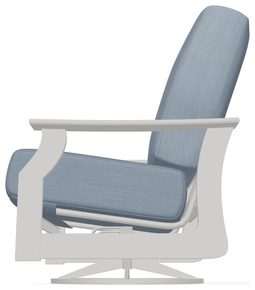 St. Catherine Deep Seat Outdoor Swivel Rocker, Canvas Haze/Snow