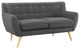 Modern Contemporary Living Room 2-Piece Set, Gray, Fabric, Plywood