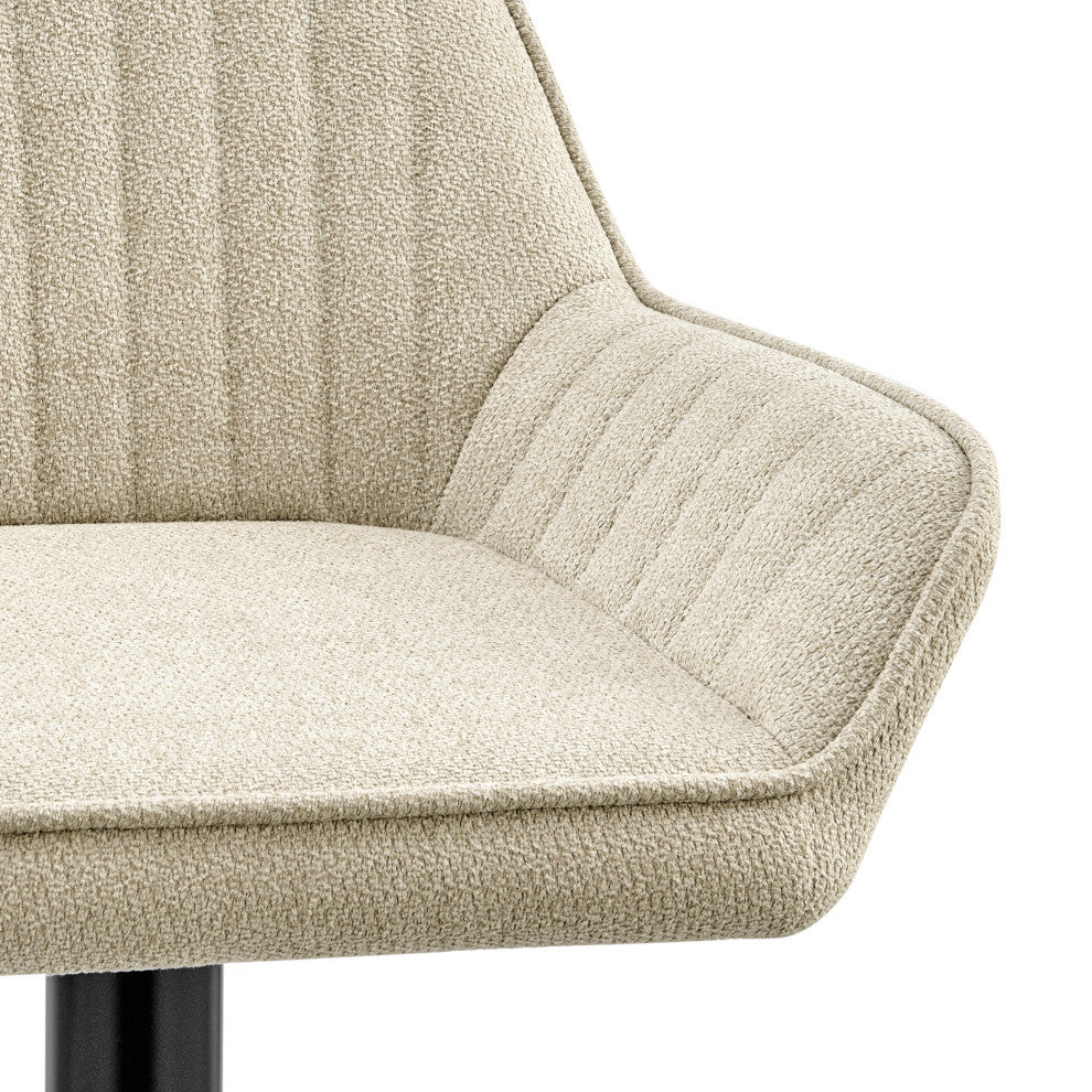 Luther Fabric Gaslift Swivel Bar Stool, Set of 2, Strata Cream