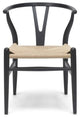 Y Wood Dining Chair, Black Frame With Natural Seat