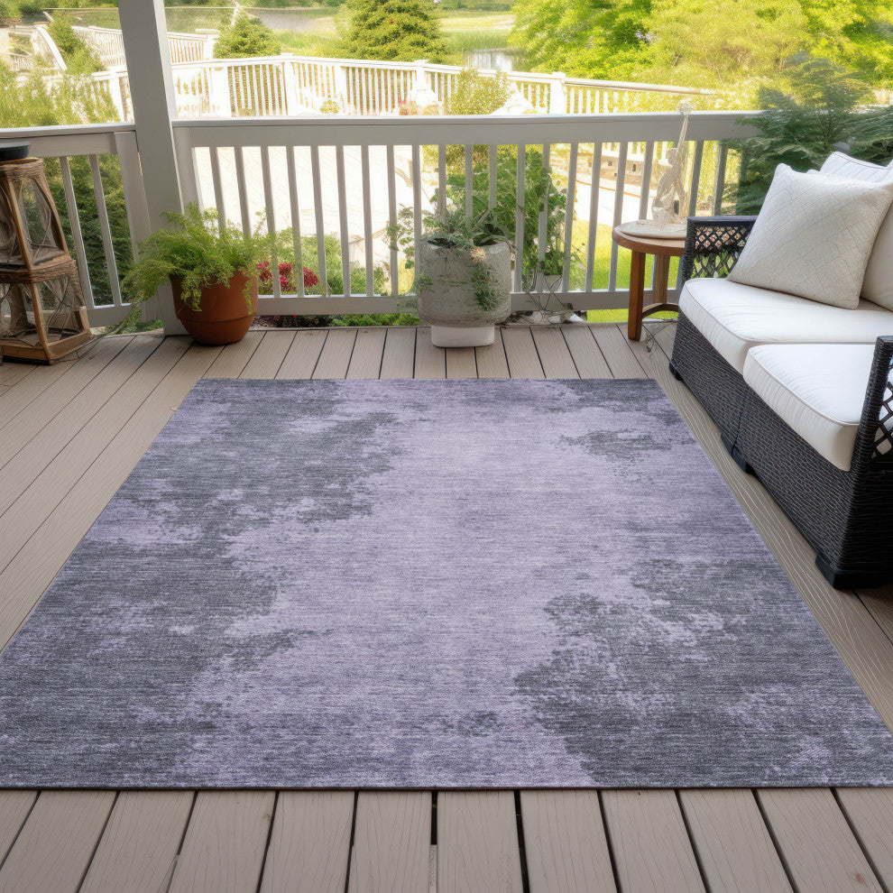 Machine Washable Indoor/Outdoor Chantille ACN1902 Purple 8' x 10' Rug