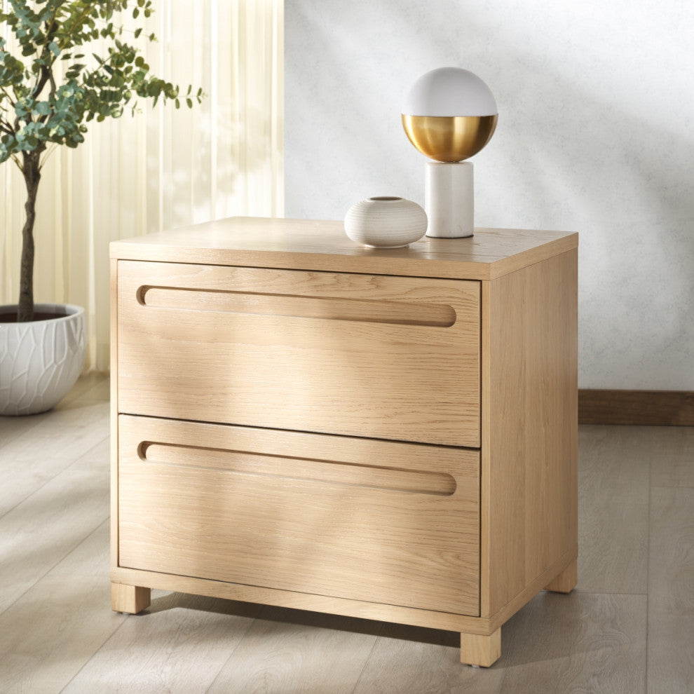 Safavieh Couture Tobiette 2 Drawer Nightstand, Oak