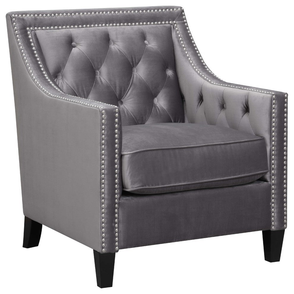Teagan Accent Chair, Gun Metal