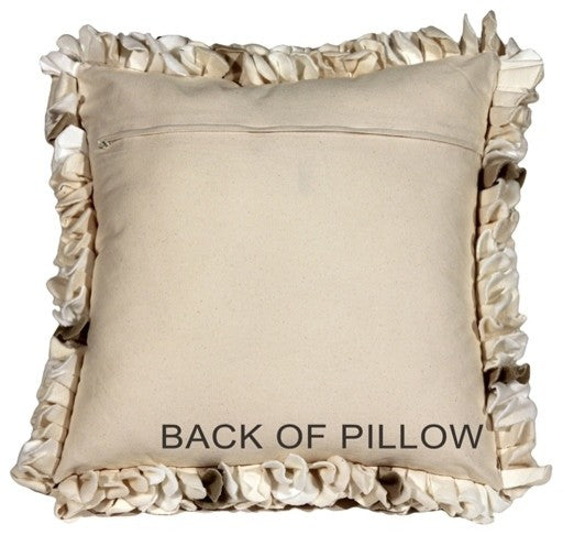 Pillow Decor - Summer Blossom Natural 18 x 18 Throw Pillow