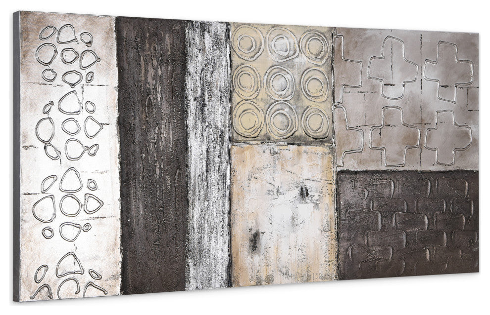 Stacked Abstract Wall Art Textured Metallic Hand Painted by Martin Edwards, Stacked 2