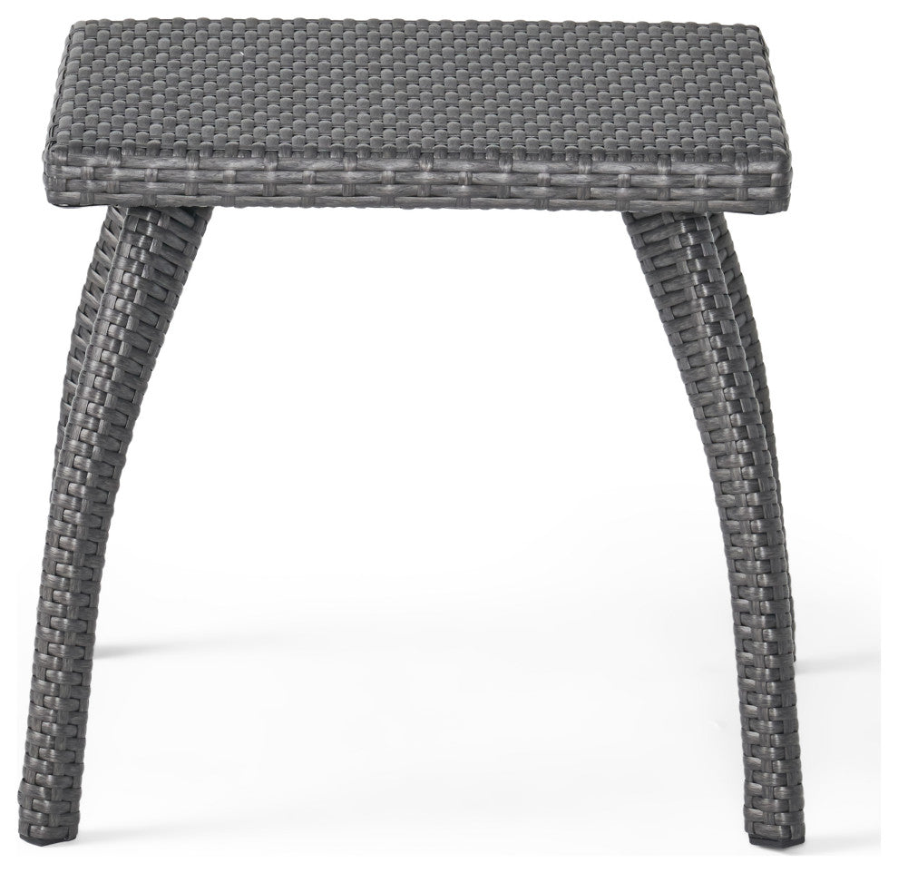 GDF Studio 3-Piece Maui Outdoor Gray Wicker Chat With Cushions Set