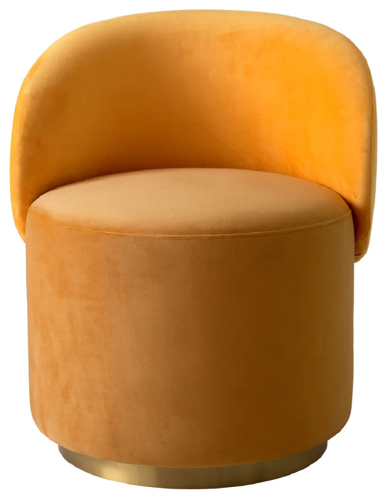 Velvet Low Dining Chair, Eichholtz Greer, Yellow