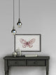 "Pink Rose Butterfly" Framed Painting Print, 18"x12"