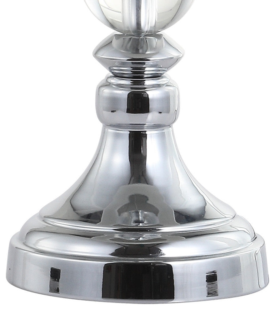 Paul Crystal and Metal LED Table Lamp, Clear and Chrome, Set of 2, 26"