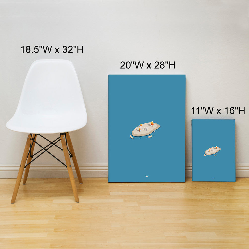 Mod Made "Simply Blue" Canvas Wall Art, 11"x28"