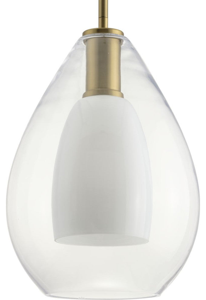 Carillon Collection One-Light Contemporary Pendant, Brushed Gold