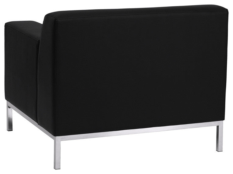 Definity Series Black LeatherSoft Chair with Stainless Steel Frame