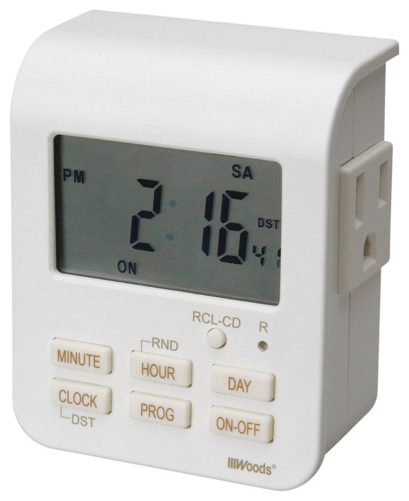 Woods Heavy Duty Digital Timer 7 Day 2 Outlets