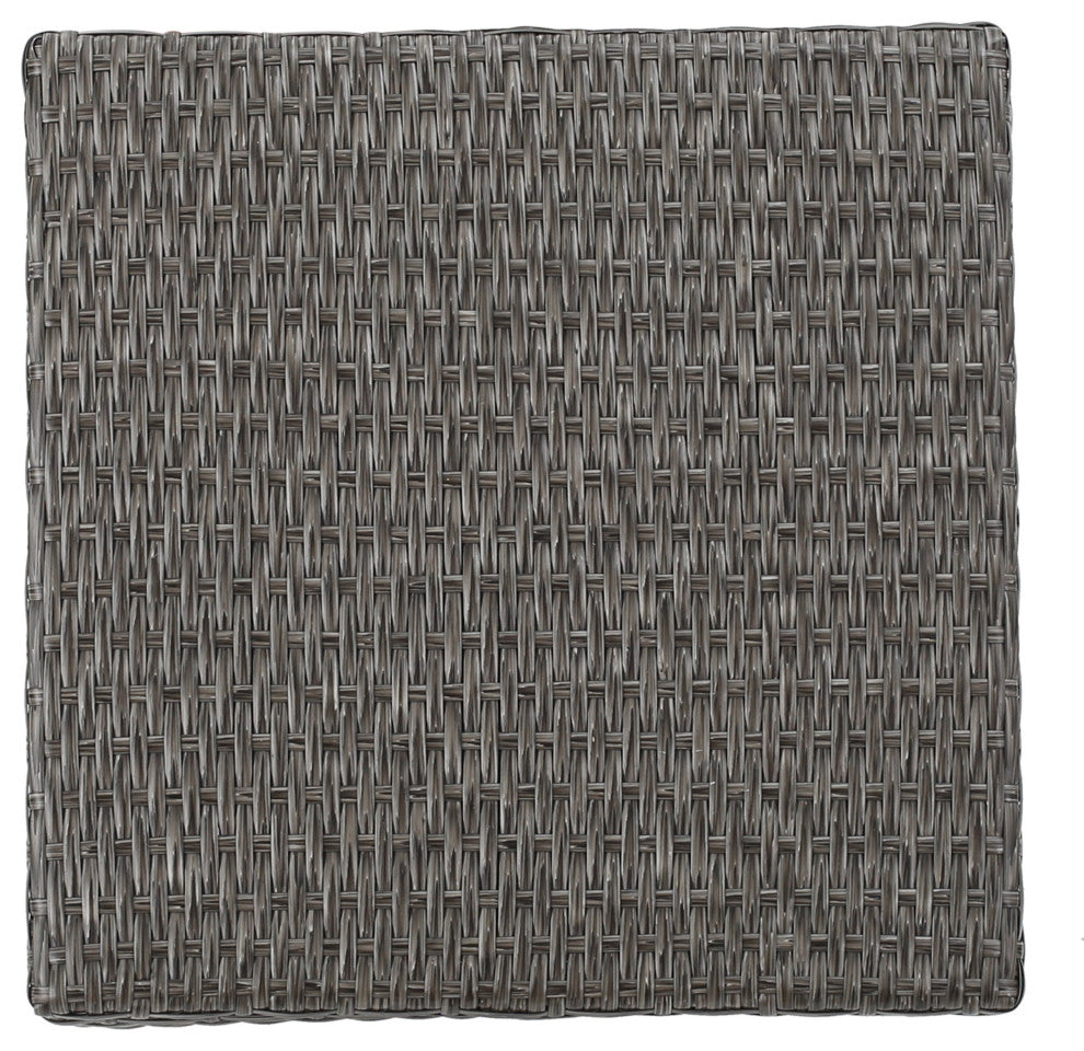 GDF Studio 5-Piece Venice Outdoor Wicker Chat Set With Water Resistant Cushions, Dark Gray