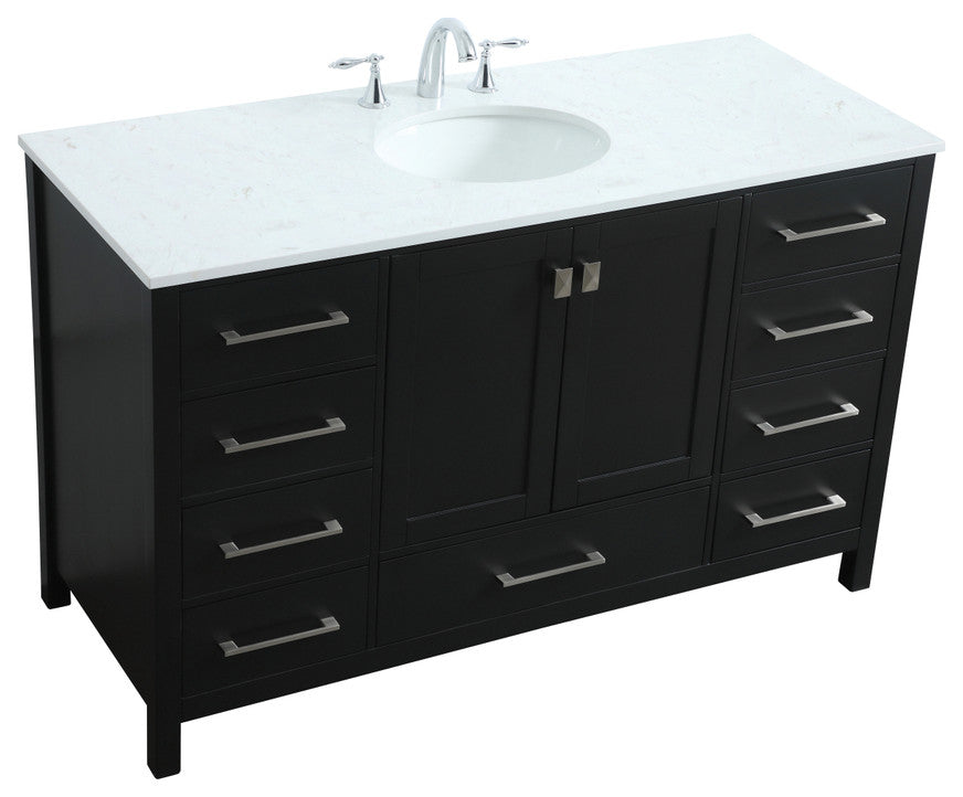 Isabel 54" SIngle Bathroom Vanity, Black