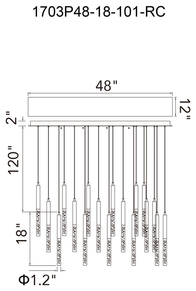 Integrated LED Black Chandelier