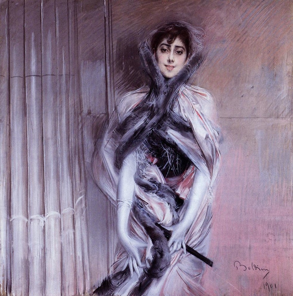 Giovanni Boldini Portrait of Emiliana Concha De Ossa Premium Canvas Print