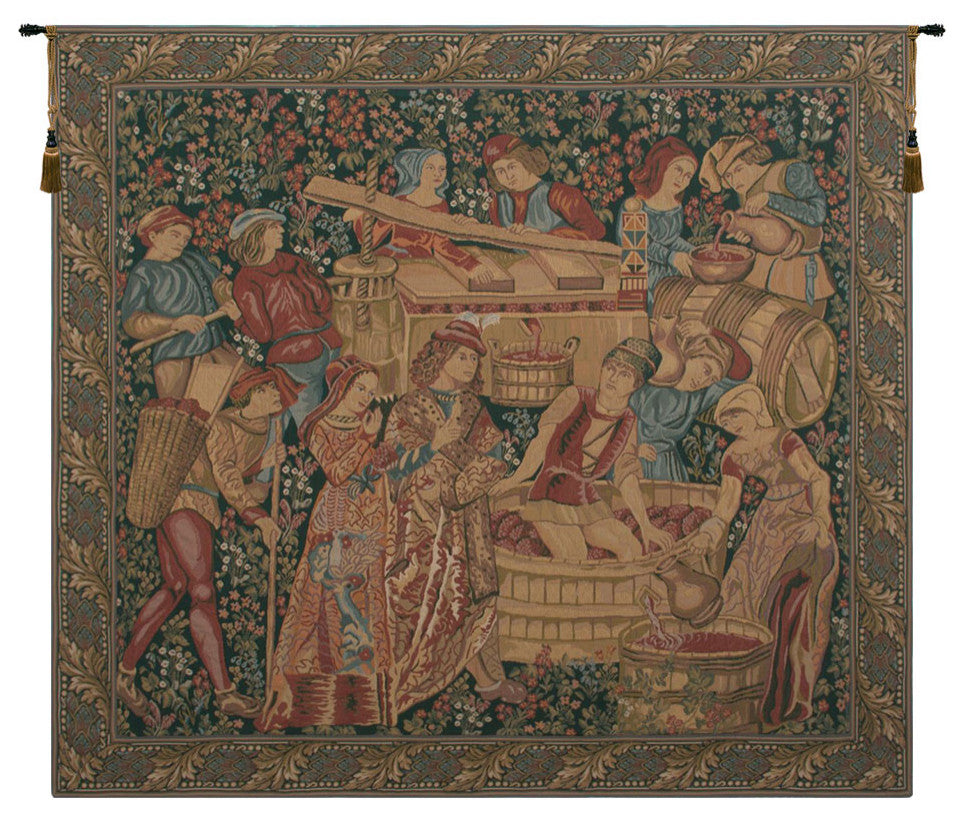 Vendange Left Panel, Wall Tapestry, 62"x70"