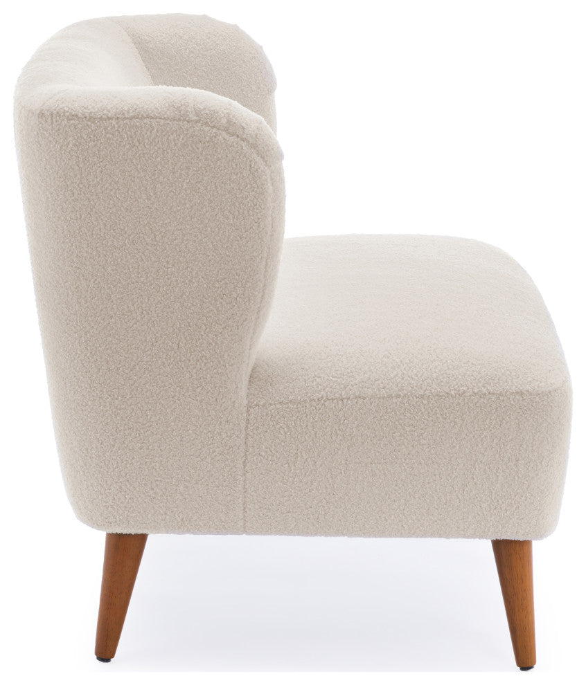 Vesper Boucle Accent Chair, Milky White