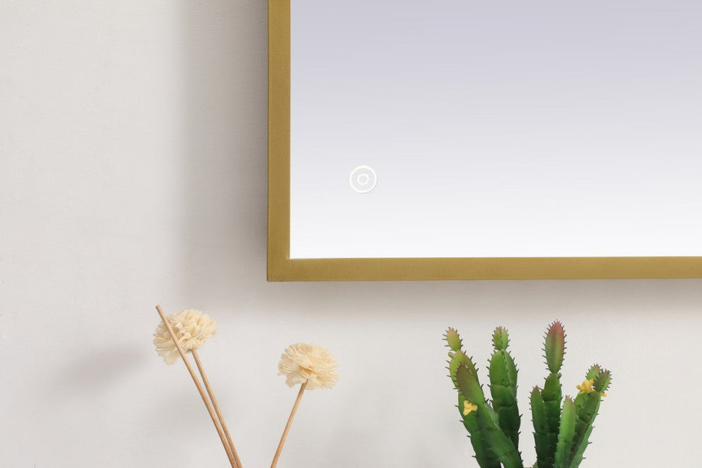 Modern Brass Led Mirror