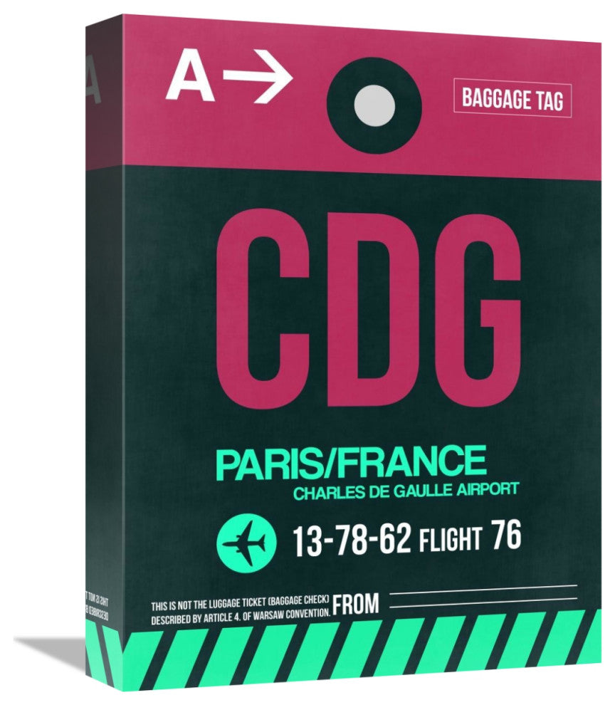 "CDG Paris Luggage Tag 1" Fine Art Print