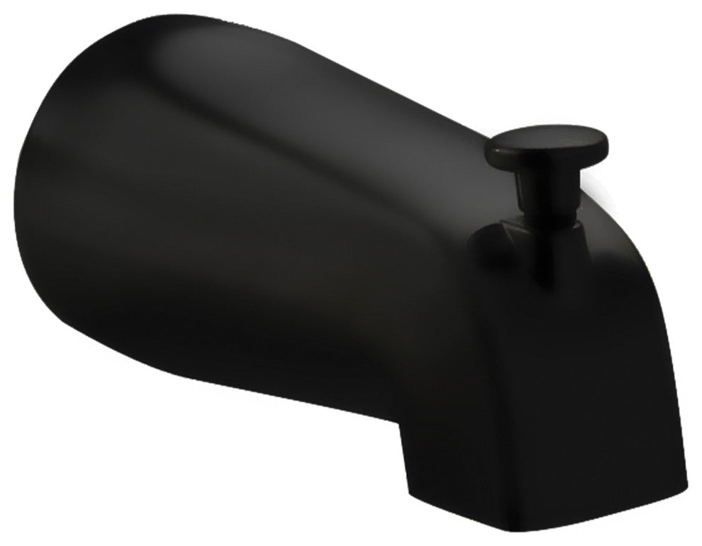 Brass Slip Connection Tub Spout With Diverter, Matte Black