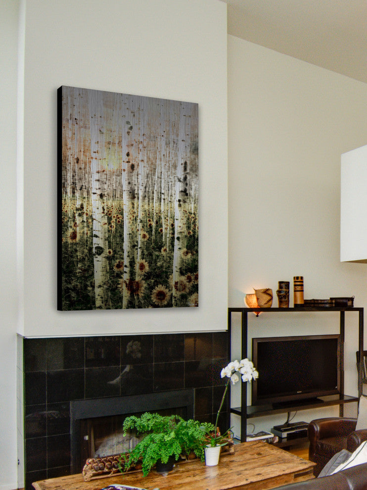 "Daisy Forest" UV Ink Print on Brushed  Aluminum, 40"x60"