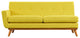 Modern Contemporary Left-Arm Loveseat , Yellow, Fabric