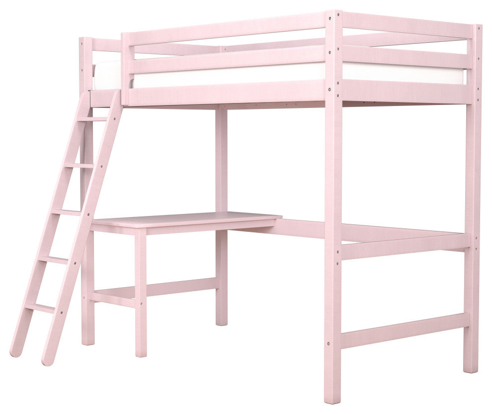 Hillsdale Caspian Twin Loft Bed, Pink