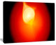 Glowing Red Misty Sphere, Oversized Abstract Canvas Art Print, 60x40