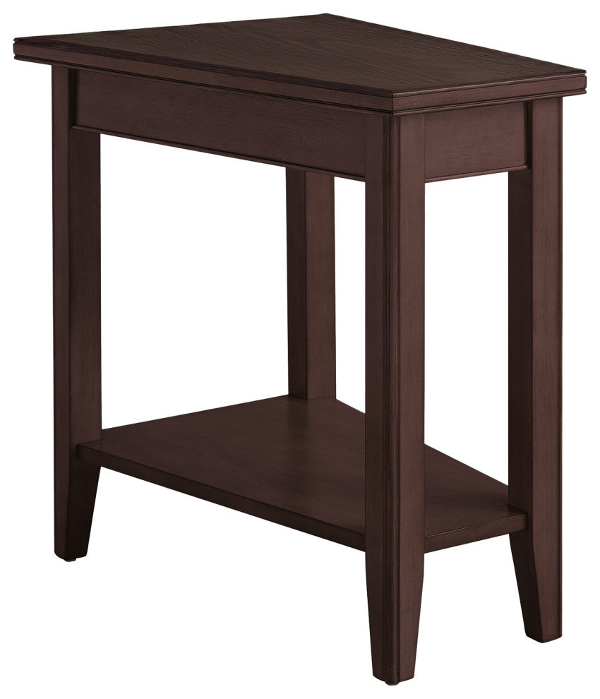 Leick Laurent Solid Wood Wedge Table in Chocolate Cherry