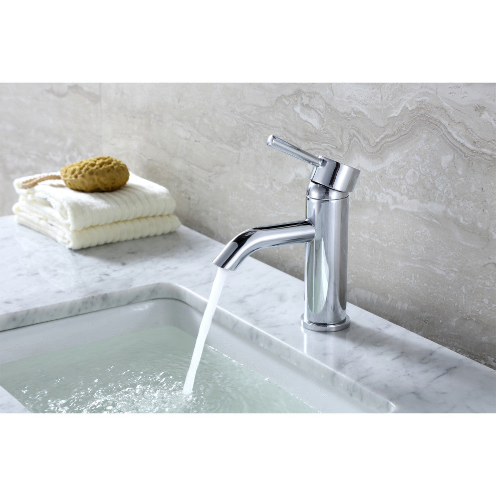 Luxier BSH03-S Single-Handle Bathroom Faucet with Drain, Chrome